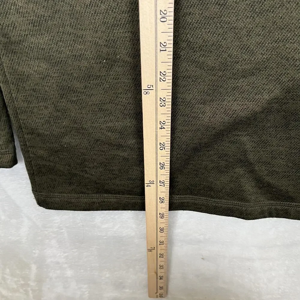 G.H. Bass & Co Sweater Mens XL Green 1/4 Zip Mock Neck Fleece Lined Pullover